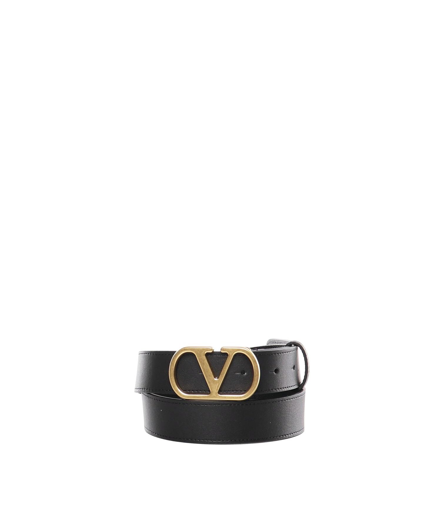 Cintura VLogo Signature in pelle<BR/> 8W2T0SM3 IYR0NO VALENTINO GARAVANI 
