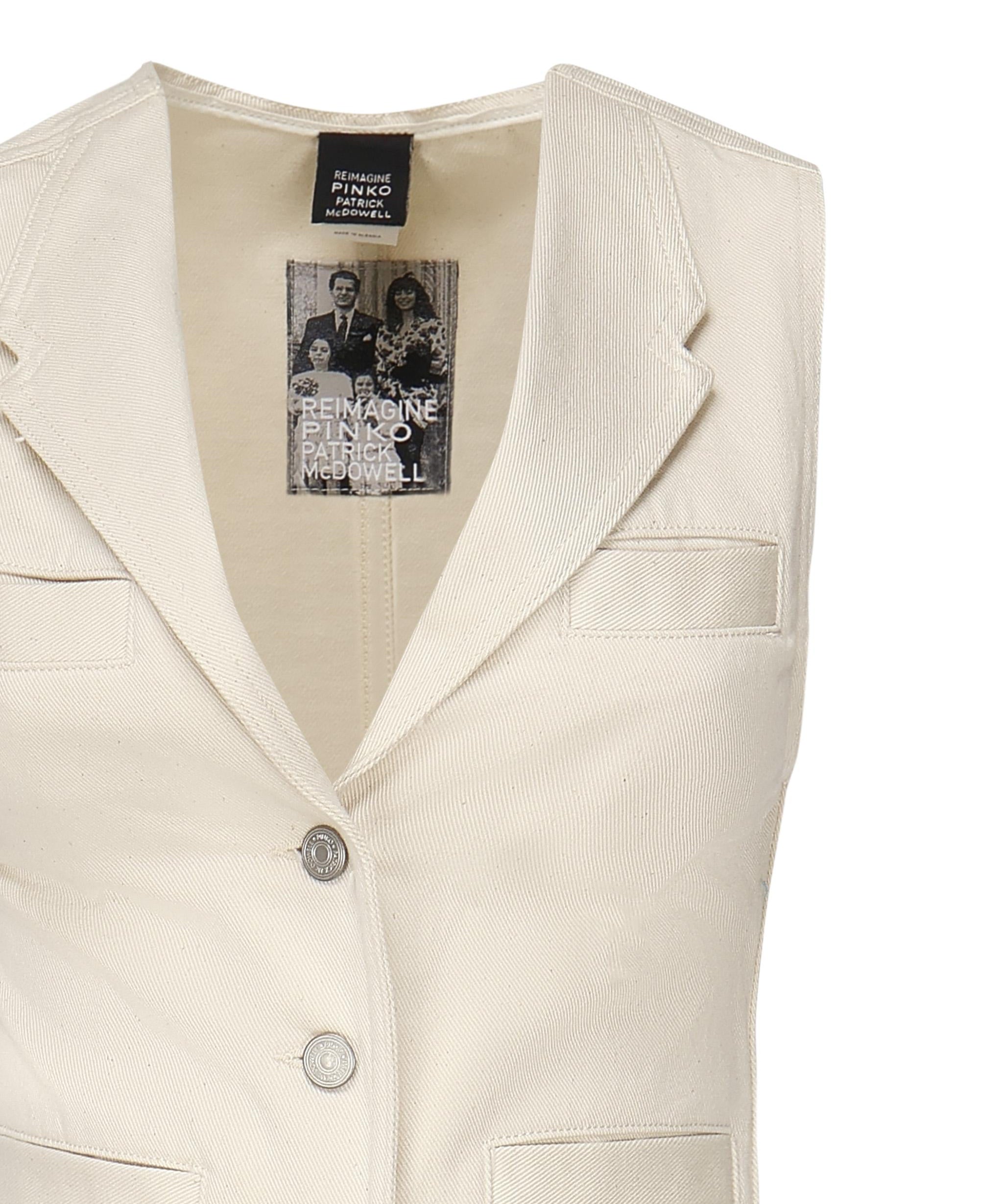 Gilet in drill di cotone 105072 A2JOC21 PINKO 