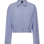 Camicia cropped a righe con colletto gioiello 106277 A32RZE5 PINKO 