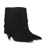 Stivale Jayla in pelle scamosciata con frange 40F5JYME5S 001 MICHAEL MICHAEL KORS 