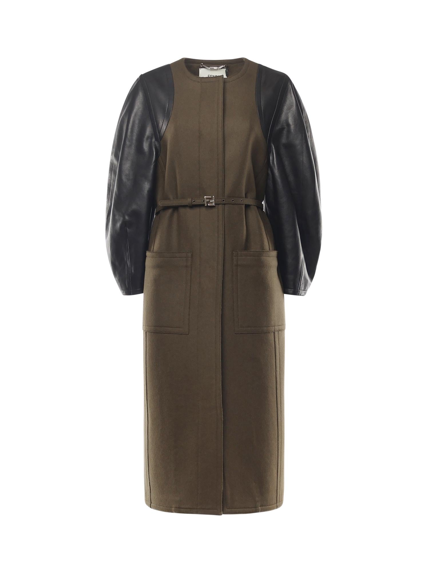 Cappotto midi in lana FF6150 AJ0KF1T6G FENDI 