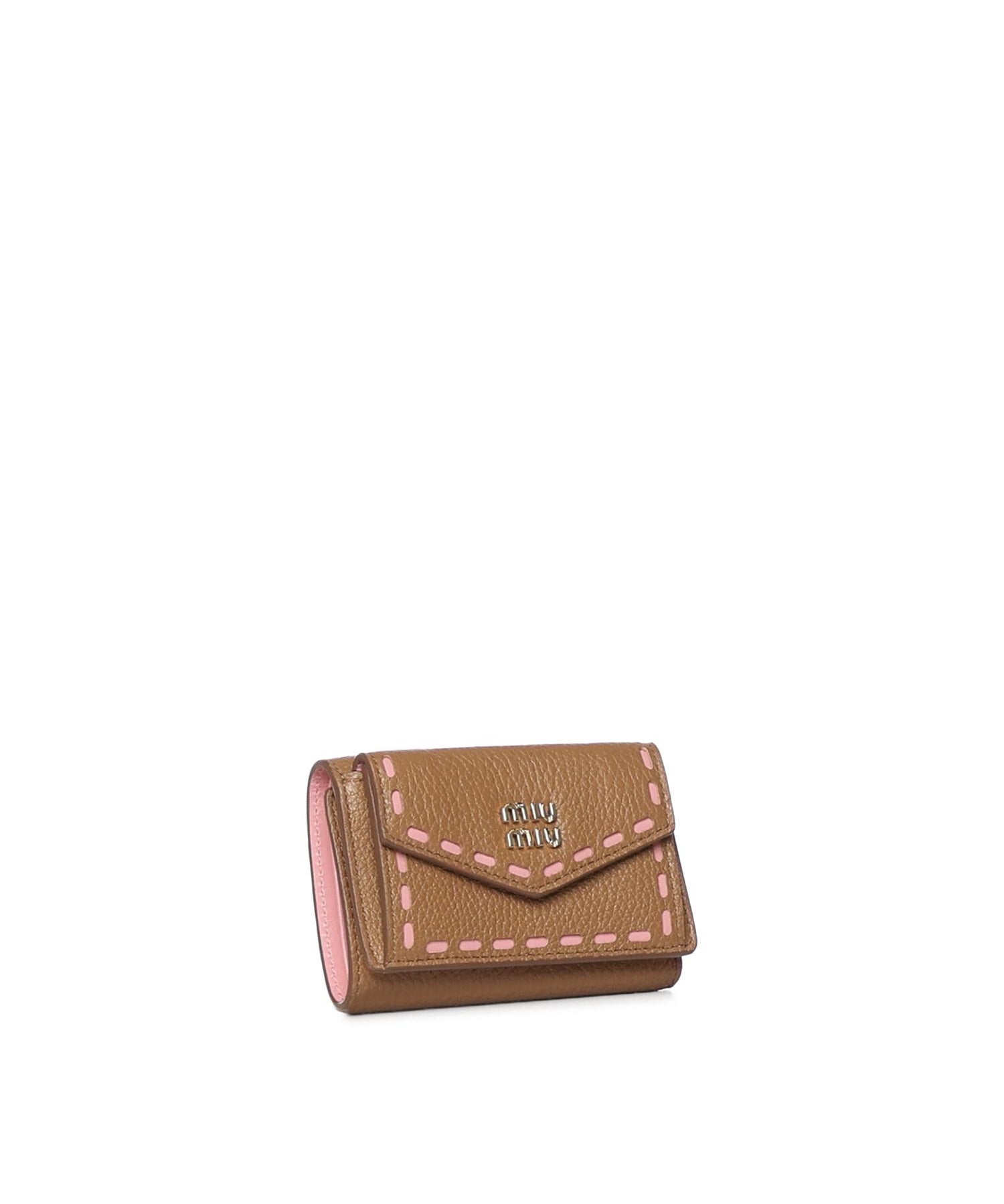Portafoglio in pelle con logo 5MH021 2IIBF05G0 MIU MIU 