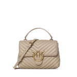 Borsa a mano media Love Bag Puff Chevron in nappa<BR/> 100043 A0GKC50Q PINKO 