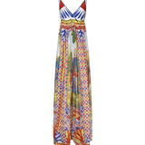 Abito in seta con stampa carretto F6J8BT GDS13HH96D DOLCE & GABBANA 