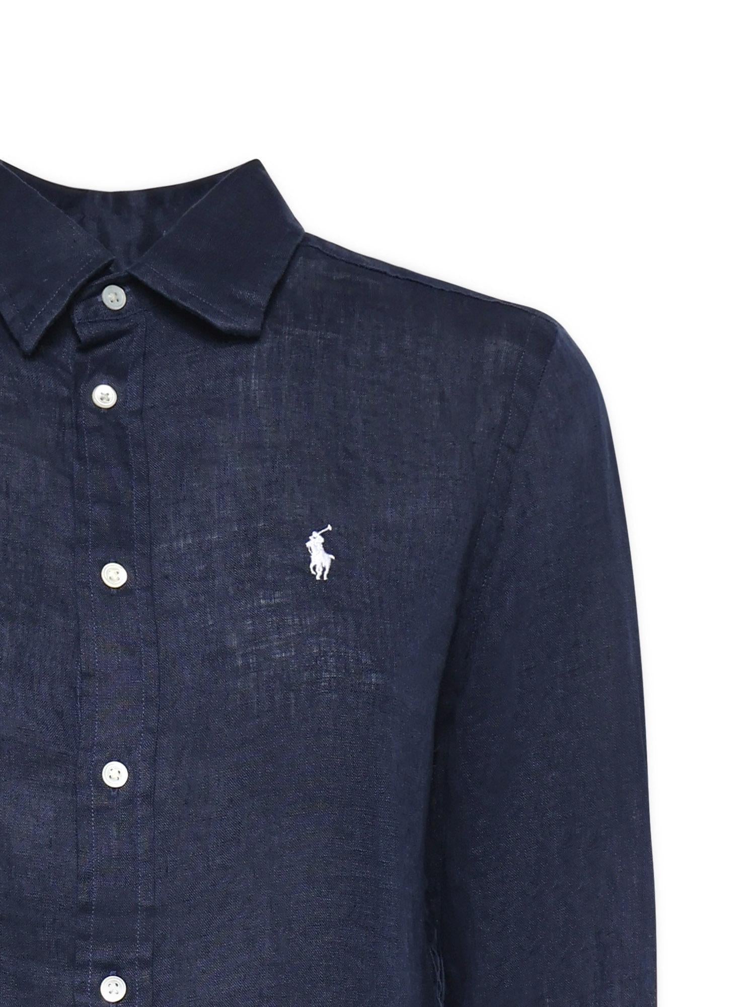 Camicia in lino con logo 211970730 519 POLO RALPH LAUREN 