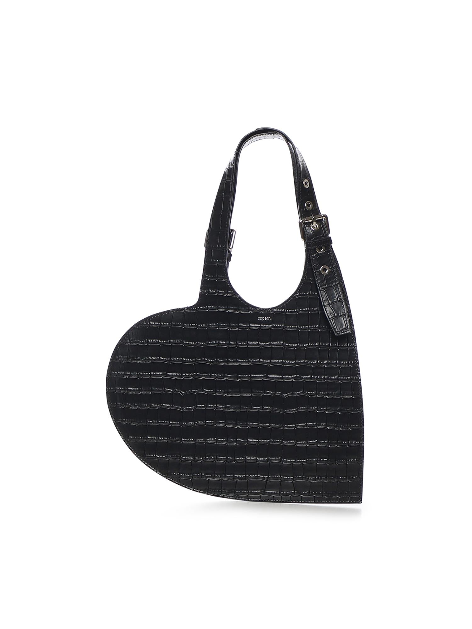 Borsa Croco Heart in pelle COPBA112F6075 BLK COPERNI 