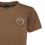 T-shirt con ricamo logo Love Birds in cristalli 103320 A2RNM10 PINKO 