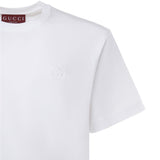 T-shirt in cotone con ricamo logo 796395 XJHKE9692 GUCCI 