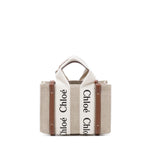 Woody bag piccola in canvas di lino CHC22AP237I26 90U CHLOÉ 