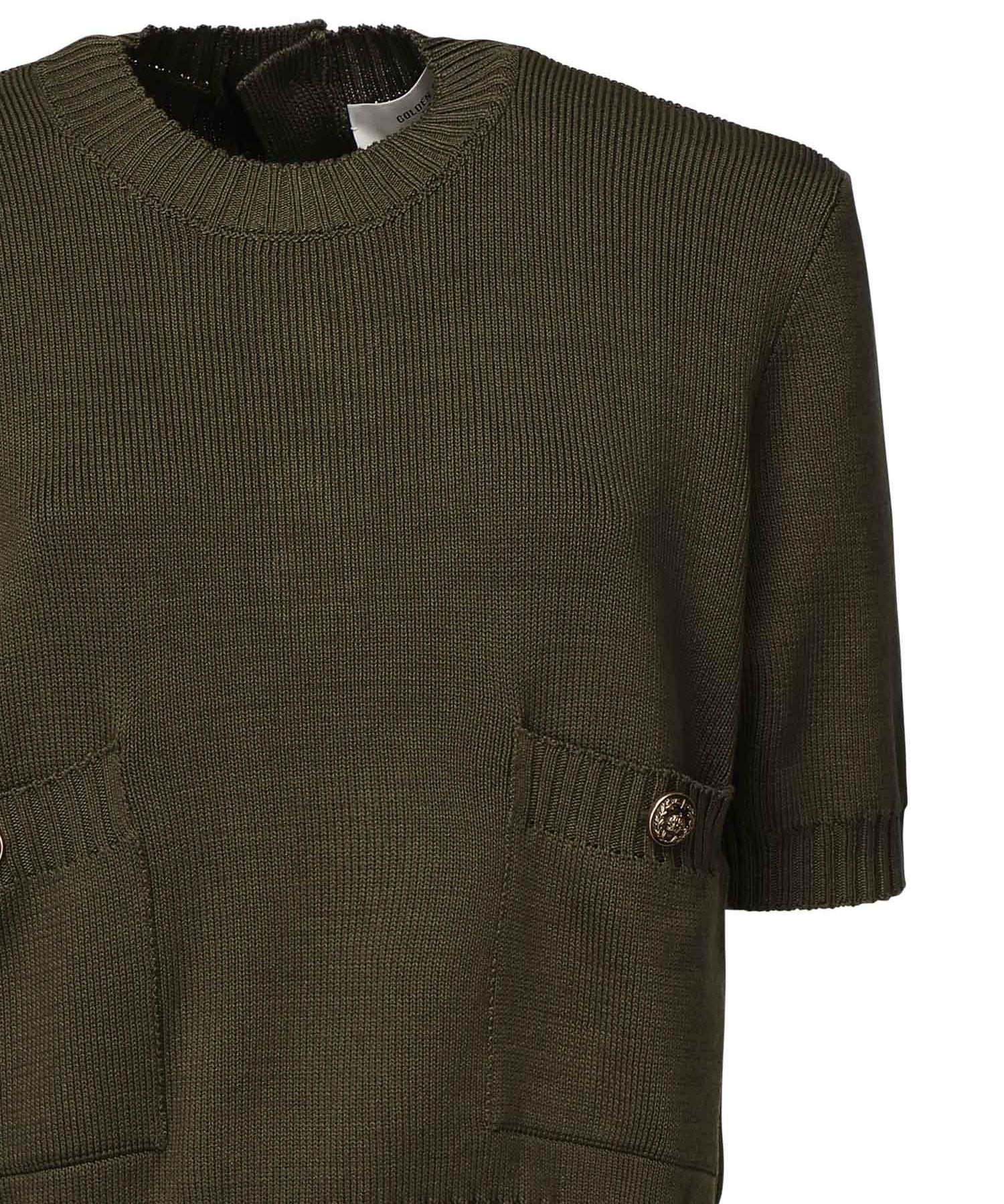 Maglia cropped in cotone GWP02379 P00210535547 GOLDEN GOOSE 