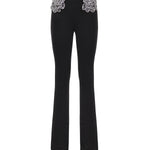 Pantaloni con rose gioiello ricamate 106445 A31PZ99 PINKO 