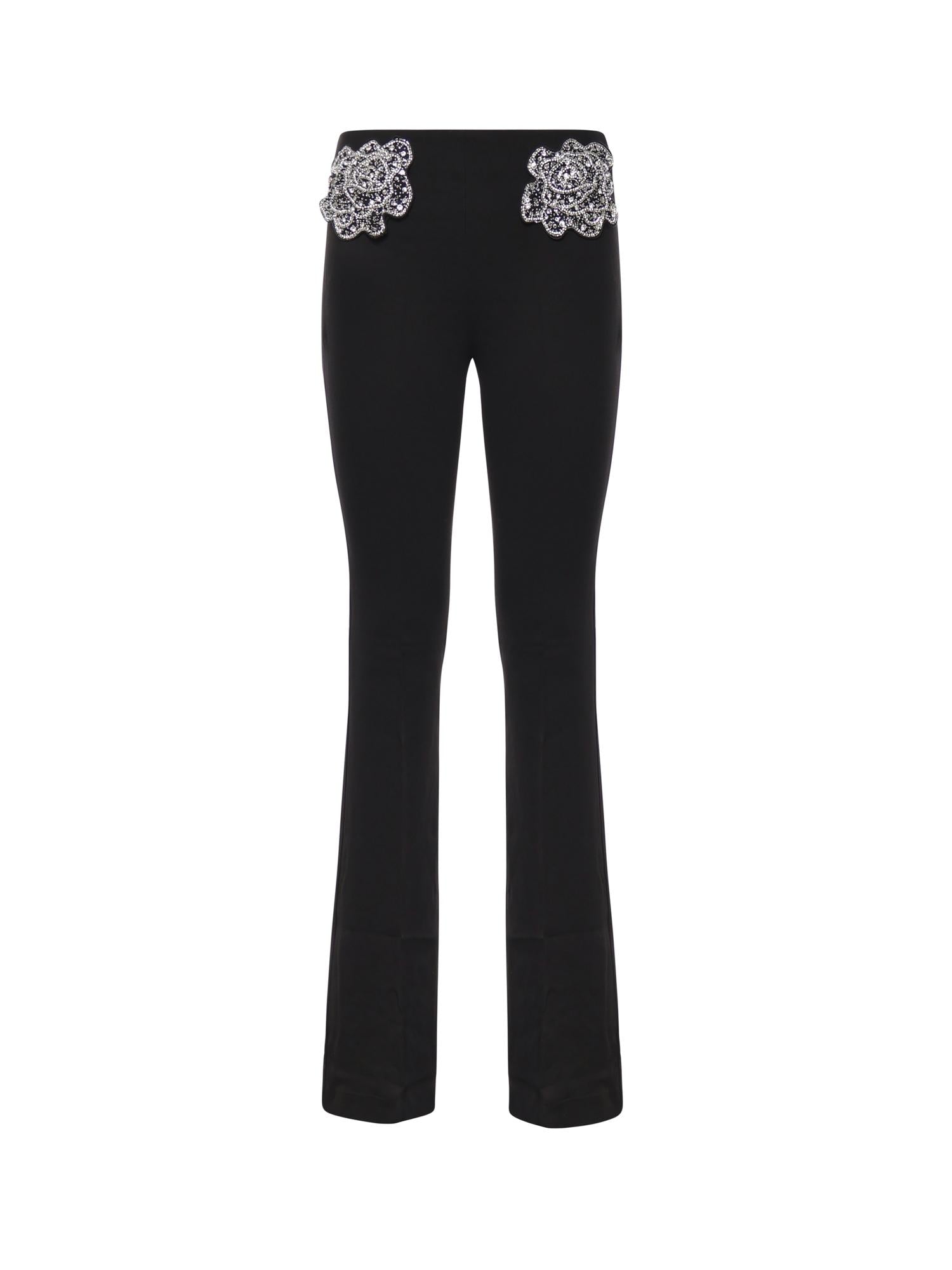 Pantaloni con rose gioiello ricamate 106445 A31PZ99 PINKO 