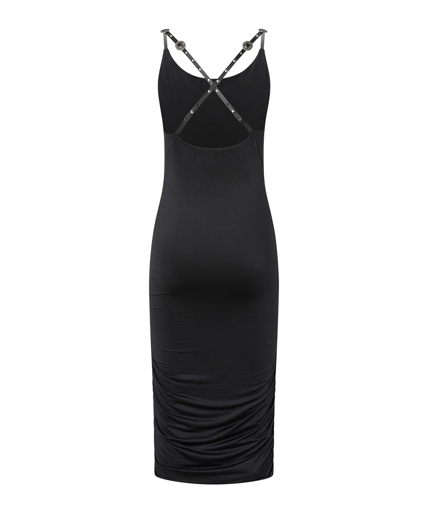 Abito midi a tubino con spalline incrociate 106953 A3C1Z99 PINKO 