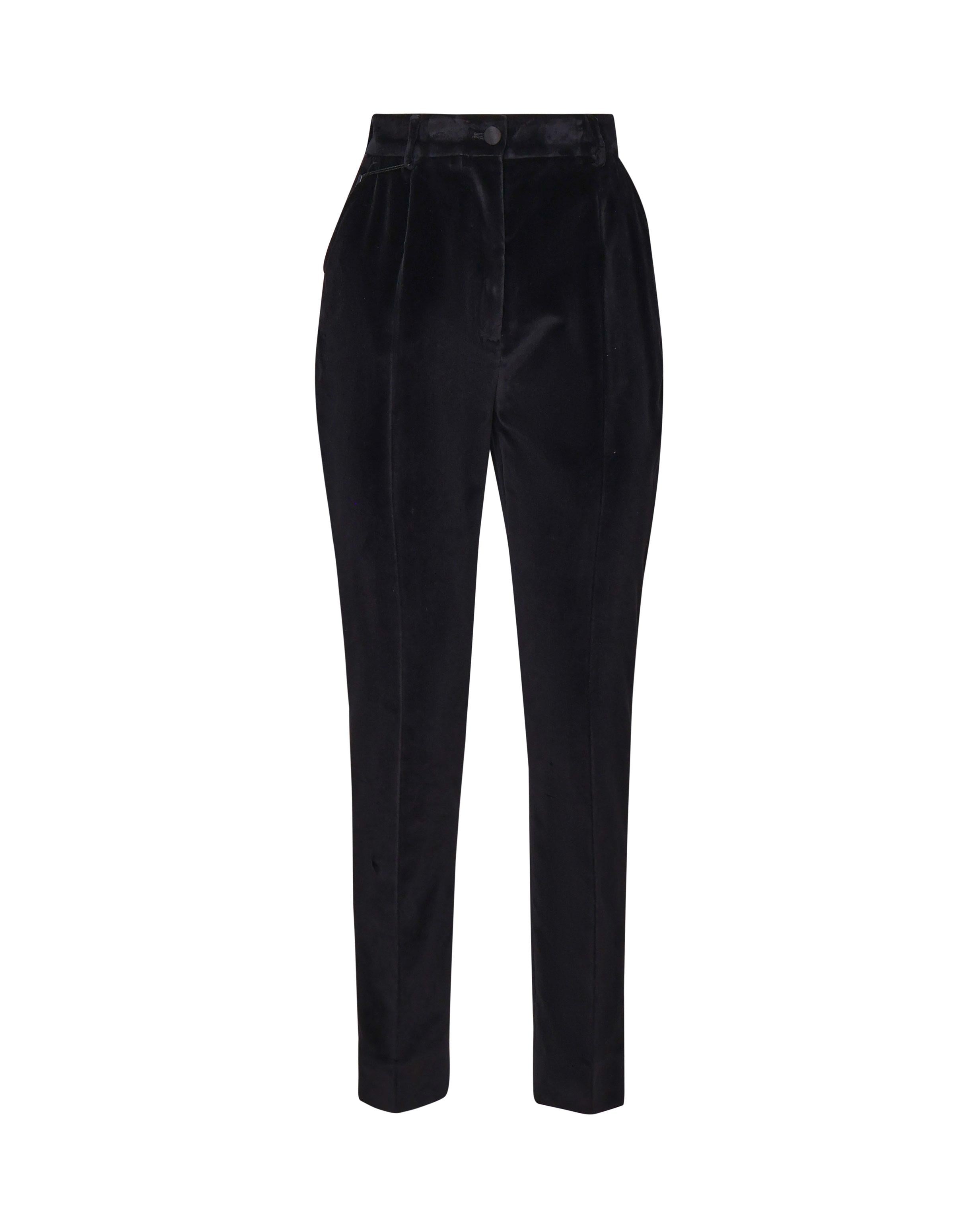 Pantaloni tuxedo sartoriali in velluto di cotone<BR/> FTC71T FUVG7N0000 DOLCE & GABBANA 