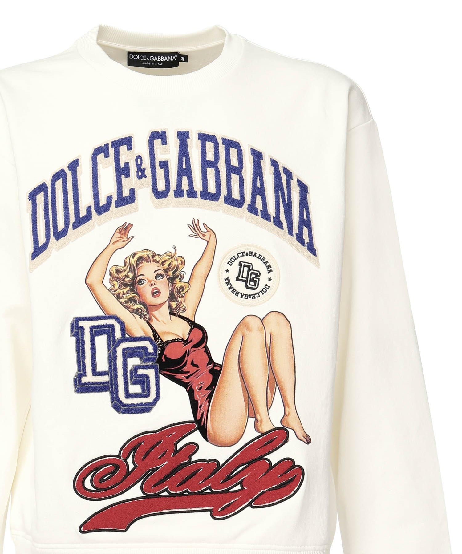 Felpa con stampa e ricamo G9AHSZ G7PHHA4567 DOLCE & GABBANA 