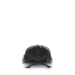 Cappello in pelle con cristalli e logo AMSAHE1019 001 AMIRI 