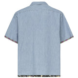 Camicia in denim con finiture stampa floreale 6V0DB04L ALM508 VALENTINO GARAVANI 