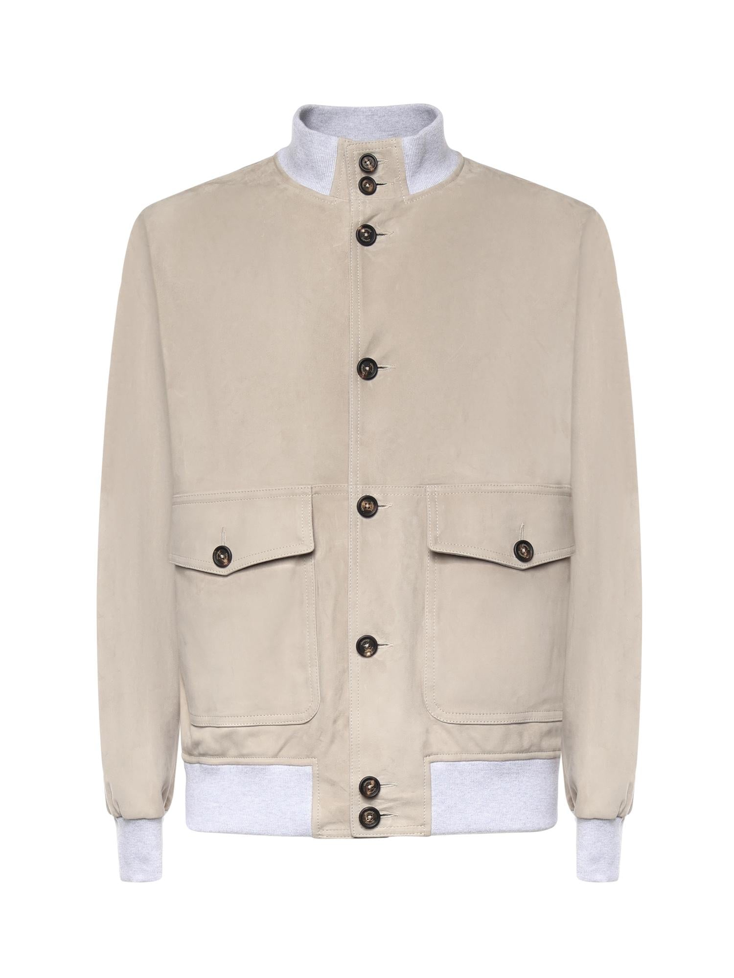 Bomber in pelle scamosciata M75GBTM43PEL0M029 07 ELEVENTY 