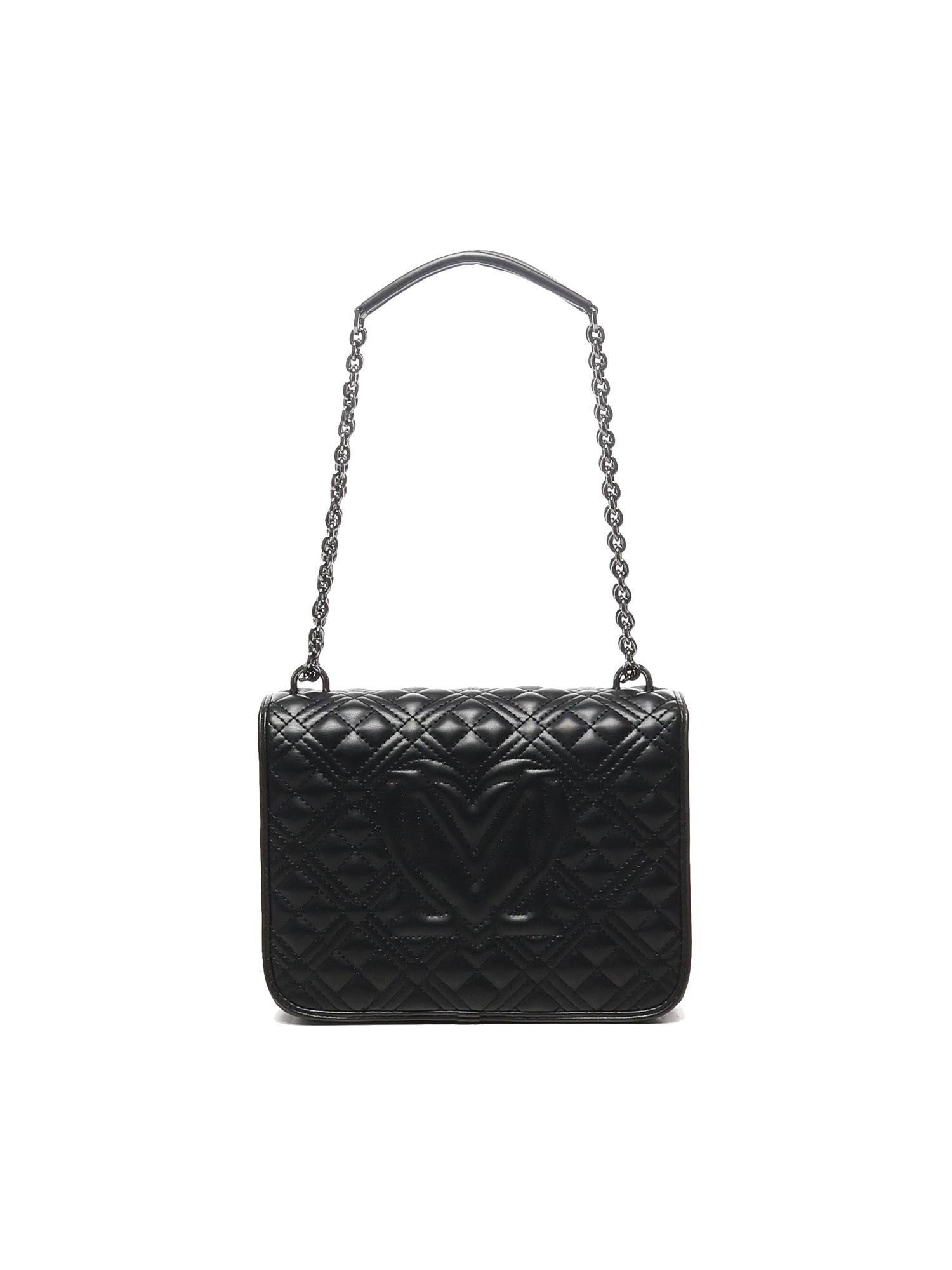 Borsa a spalla trapuntata con logo JC4000PP1LLA0 000 LOVE MOSCHINO 