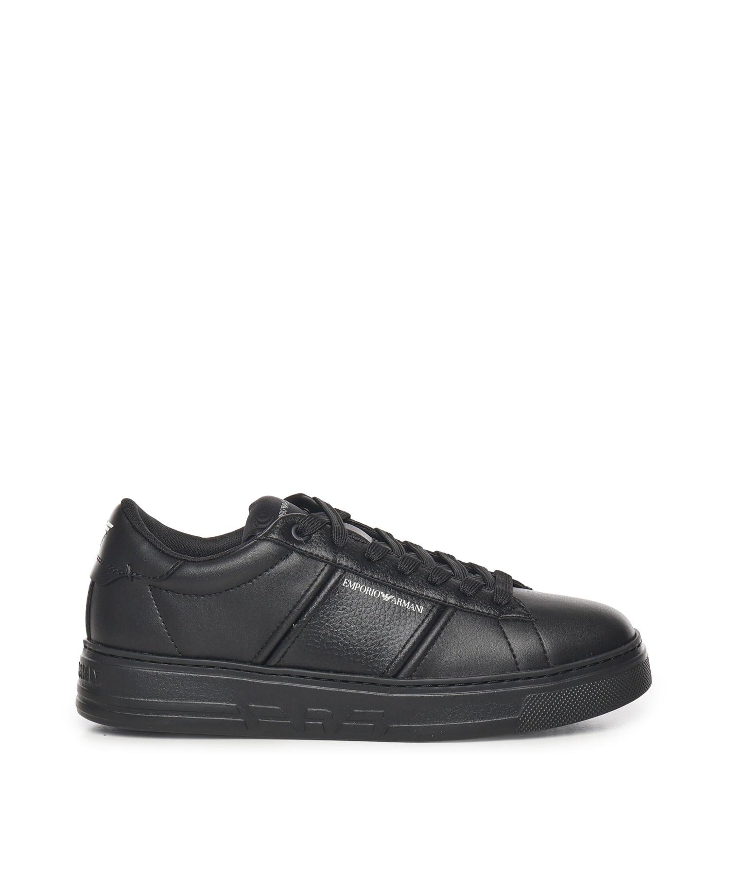 Sneaker in pelle con banda a contrasto EM003701 AF18017MC005 EMPORIO ARMANI 
