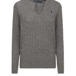 Maglia con scollo a V e logo<BR/> 211971866 500 POLO RALPH LAUREN 