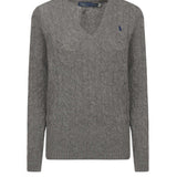 Maglia con scollo a V e logo<BR/> 211971866 500 POLO RALPH LAUREN 