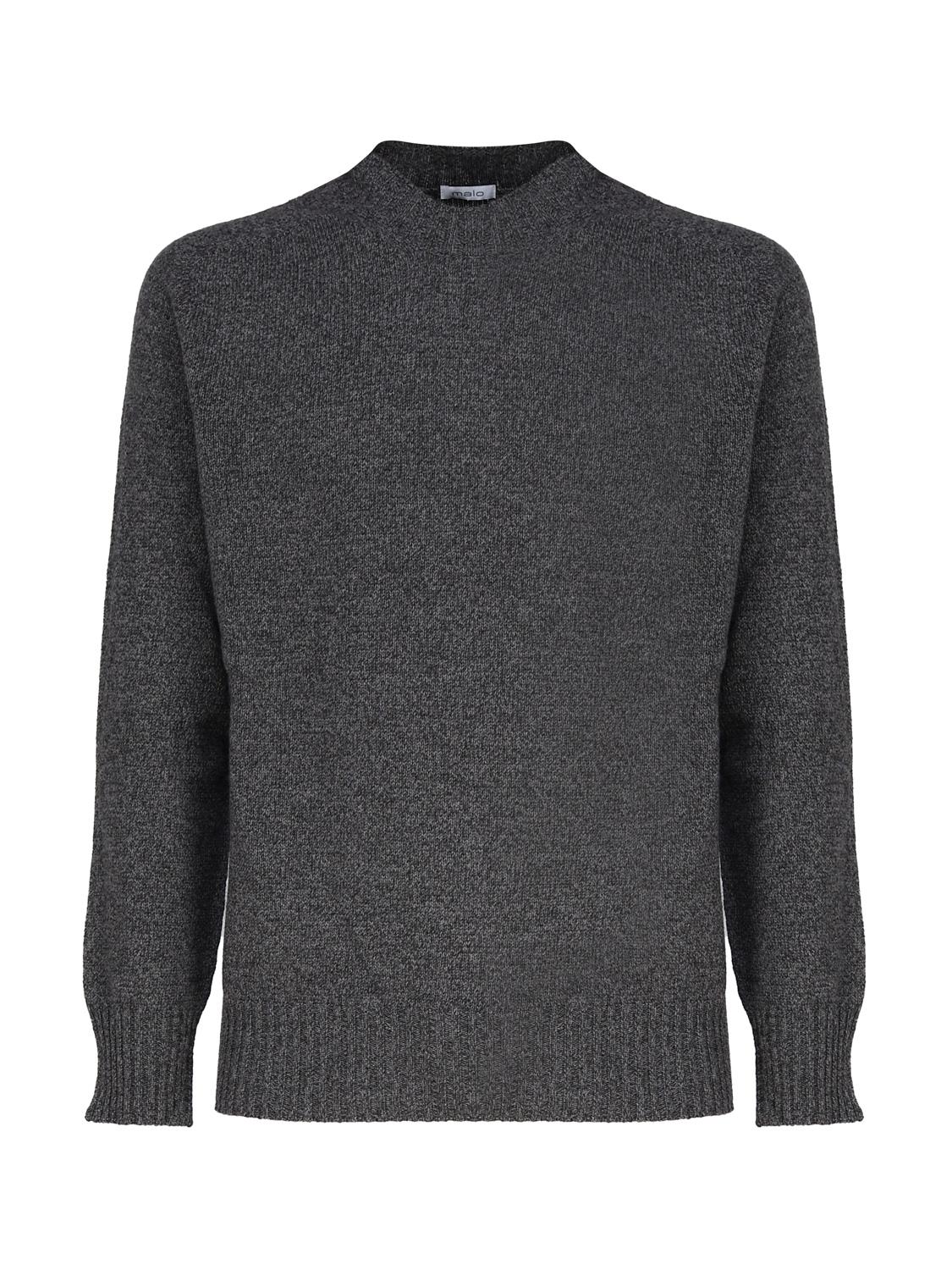Maglia girocollo in cashmere mouliné UXA249 Y1B10EM453 MALO 