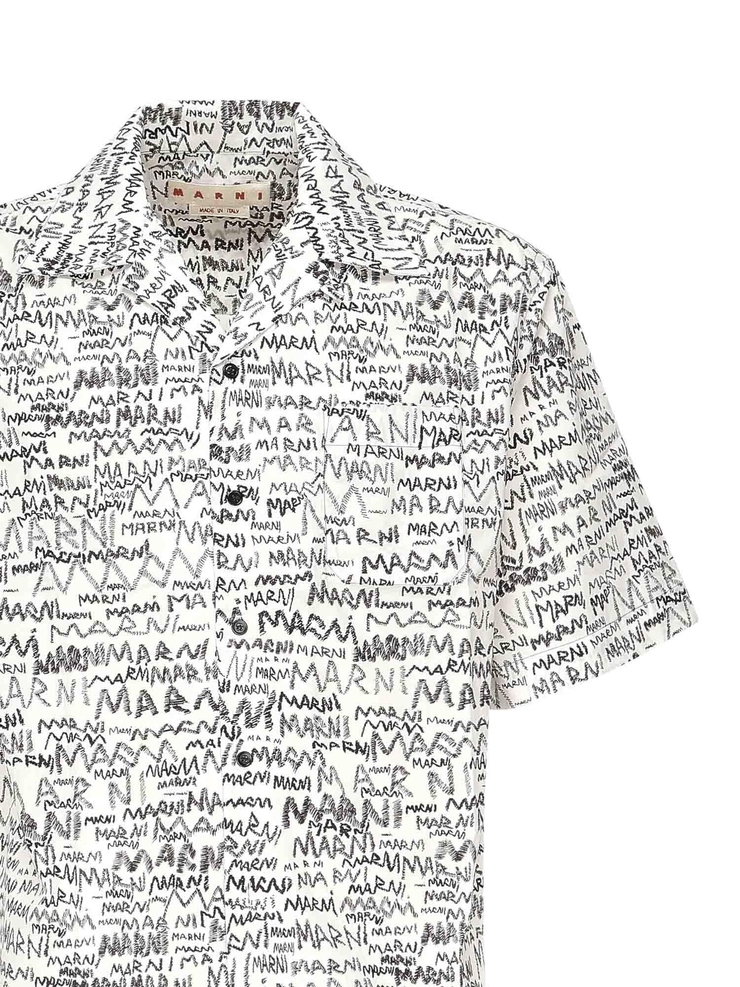 Camicia bowling scribble<BR/> CUMU0213A5 UTC464MPW01 MARNI 