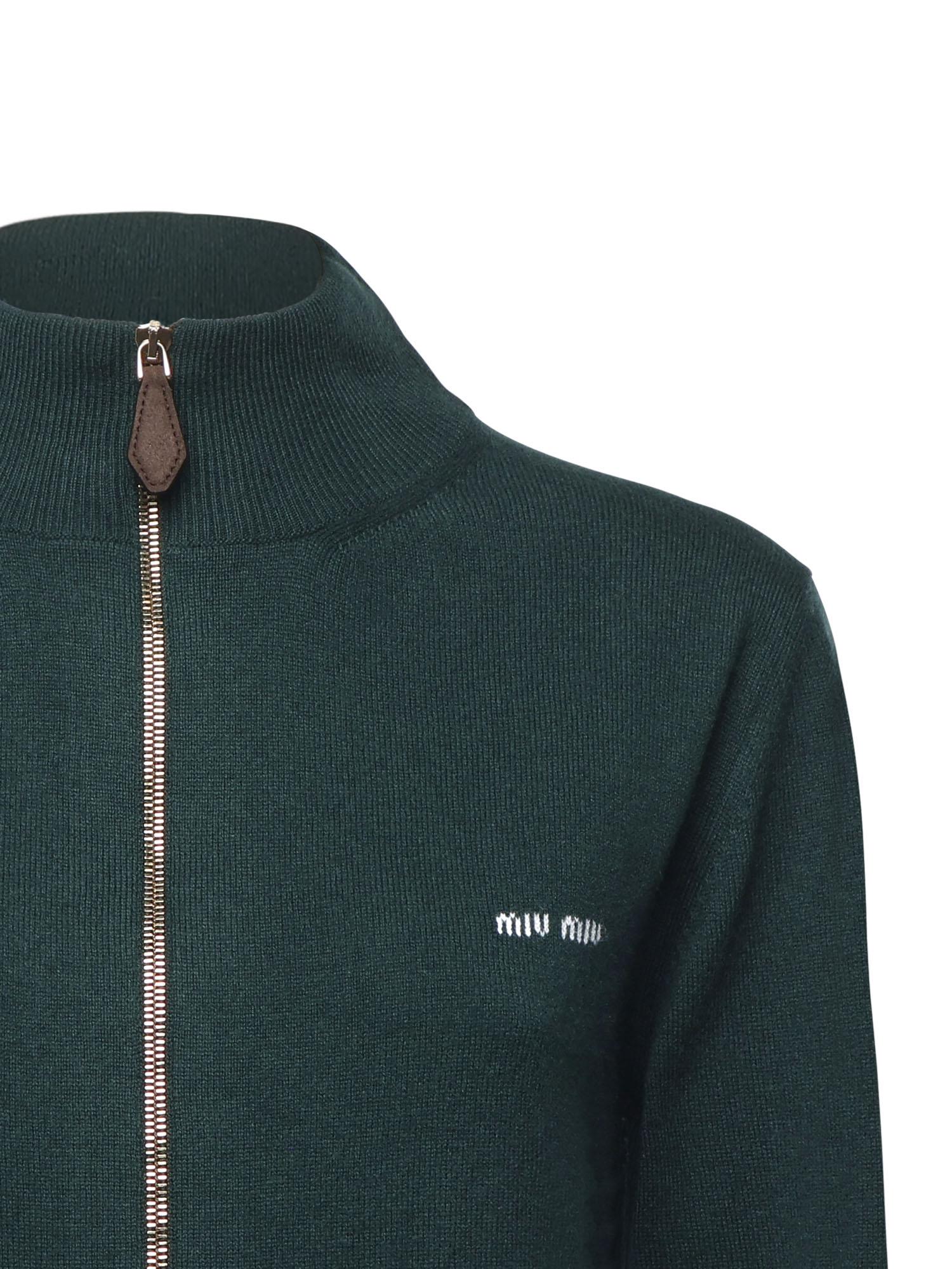 Maglia in cashmere con logo MMF995 1748F0L76 MIU MIU 