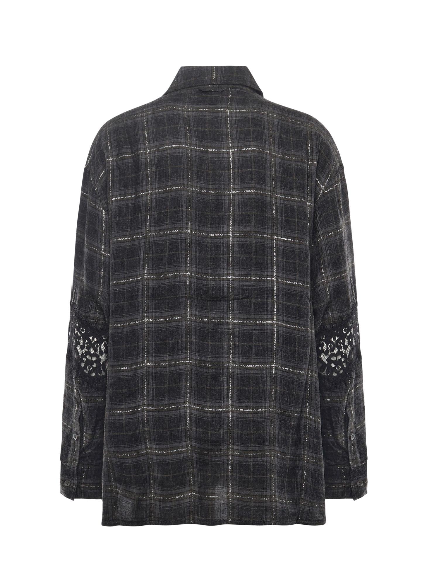 Camicia a quadri con pizzo 106109 A30DIK1 PINKO 