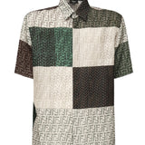 Camicia in lino FF Patchwork FS0795 AU73F1RFY FENDI 