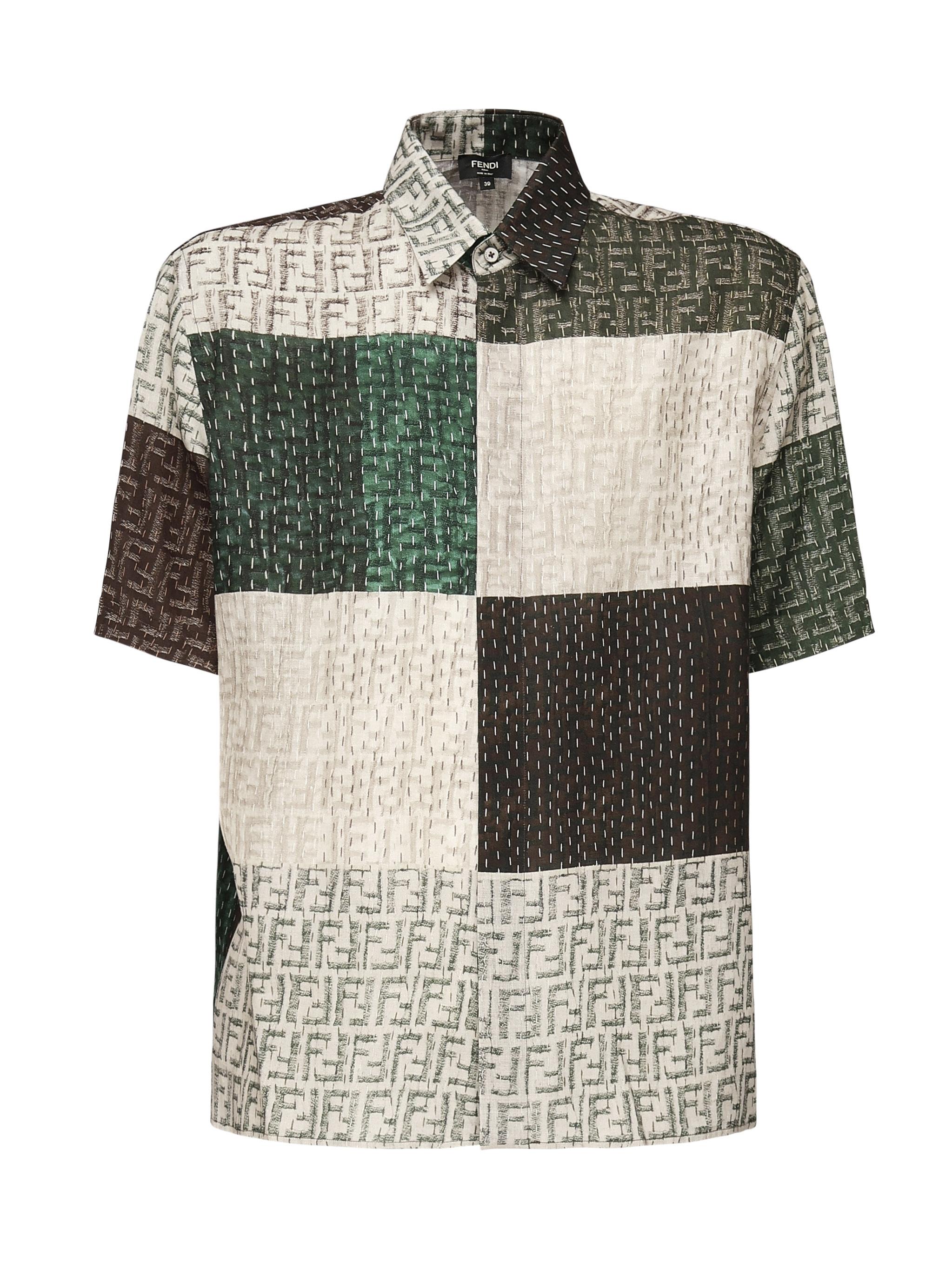 Camicia in lino FF Patchwork FS0795 AU73F1RFY FENDI 