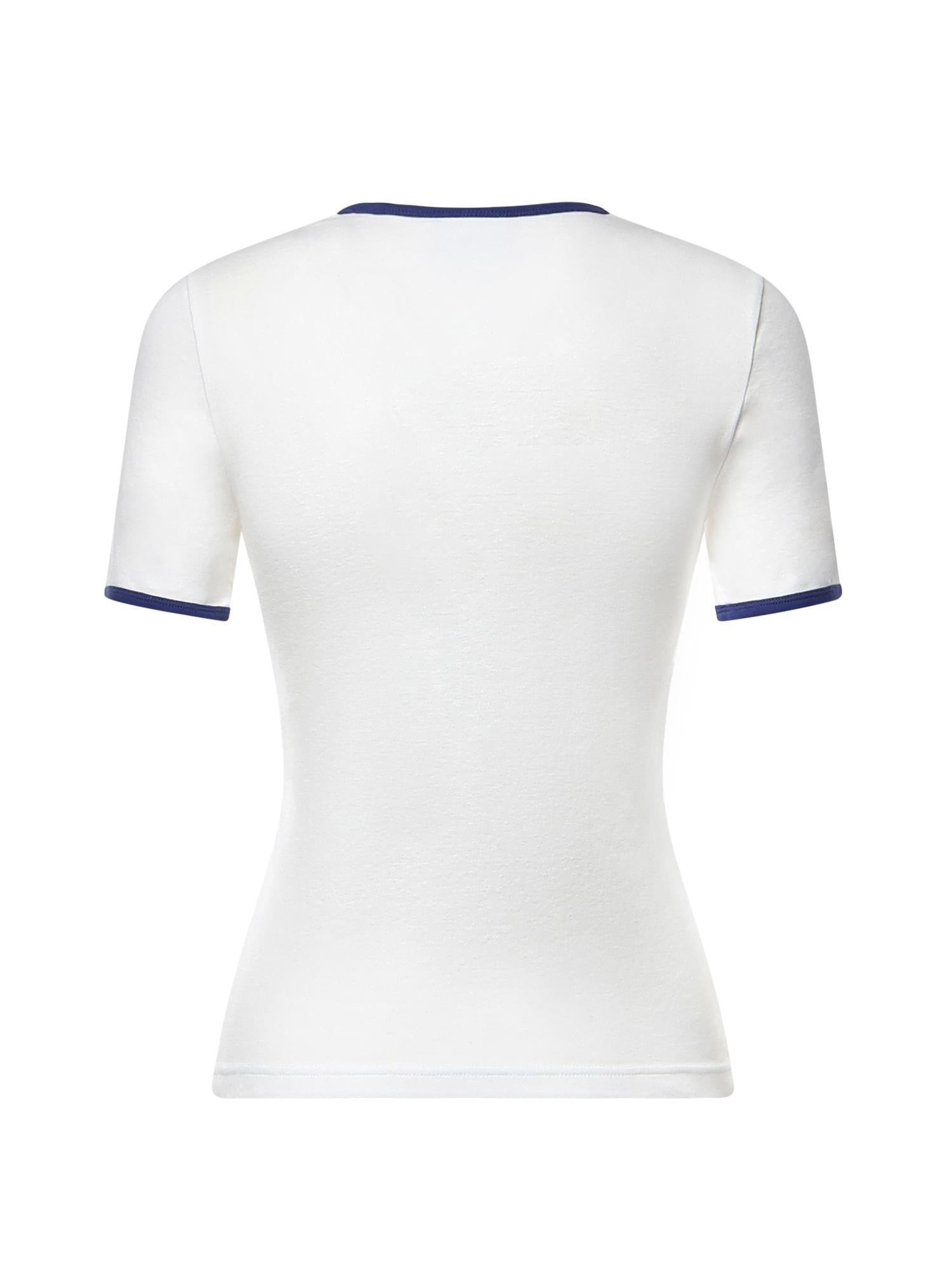 T-shirt Signature Contrast in cotone con logo 125JTS017JS0203 B257 COURREGES 