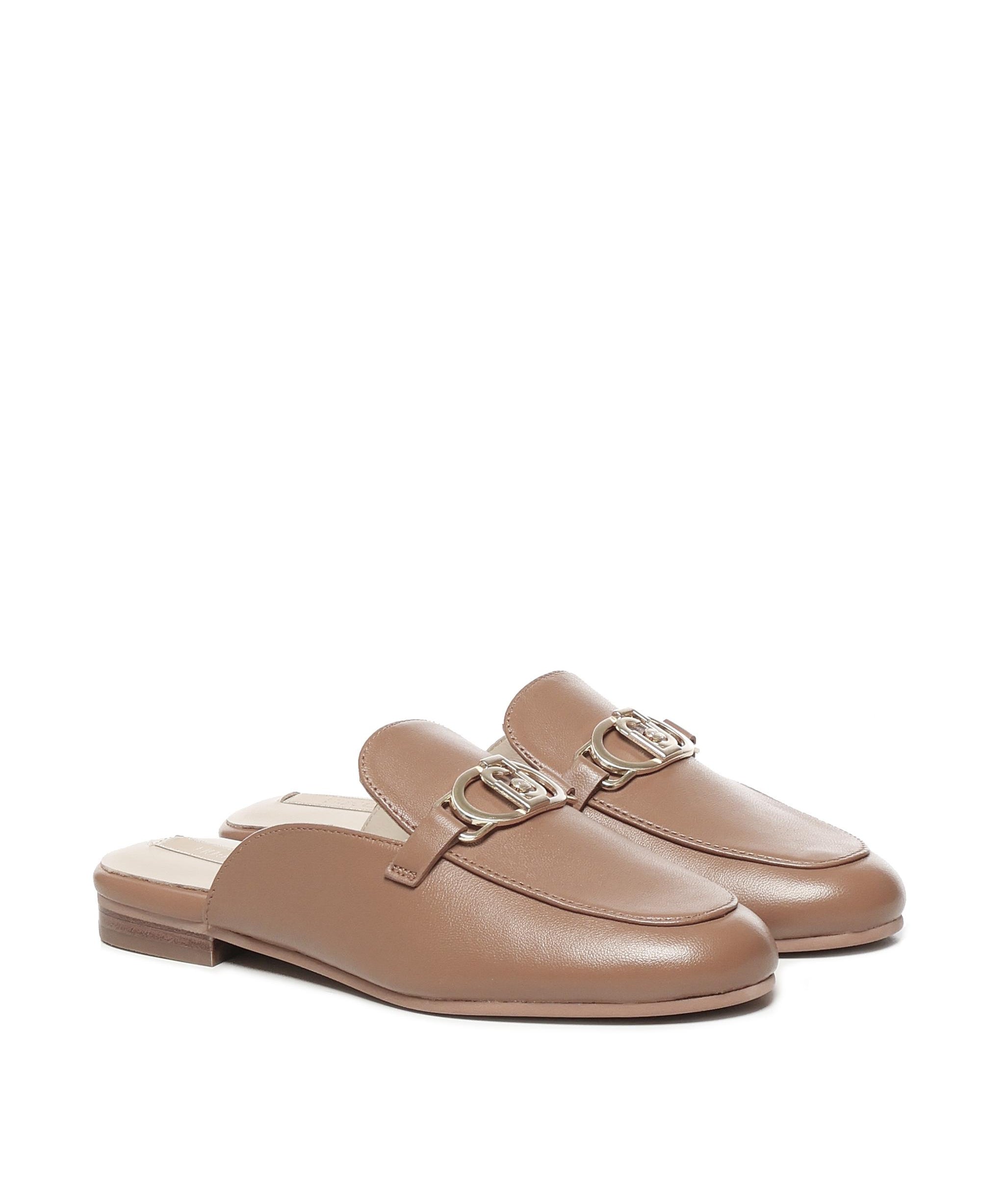 Slippers in pelle con logo SA5035PX460S1853  LIU JO 