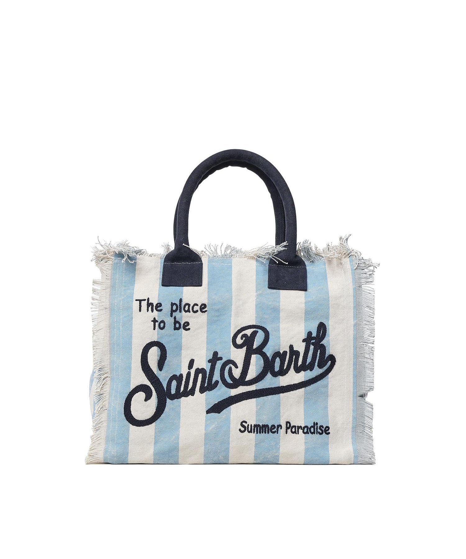Borsa Vanity regular in canvas a righe VANI001 02629L MC2 SAINT BARTH 