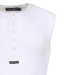 T-shirt Serafino in cotone con logo G8TO9T FU7AVW0800 DOLCE & GABBANA 