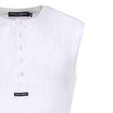 T-shirt Serafino in cotone con logo G8TO9T FU7AVW0800 DOLCE & GABBANA 