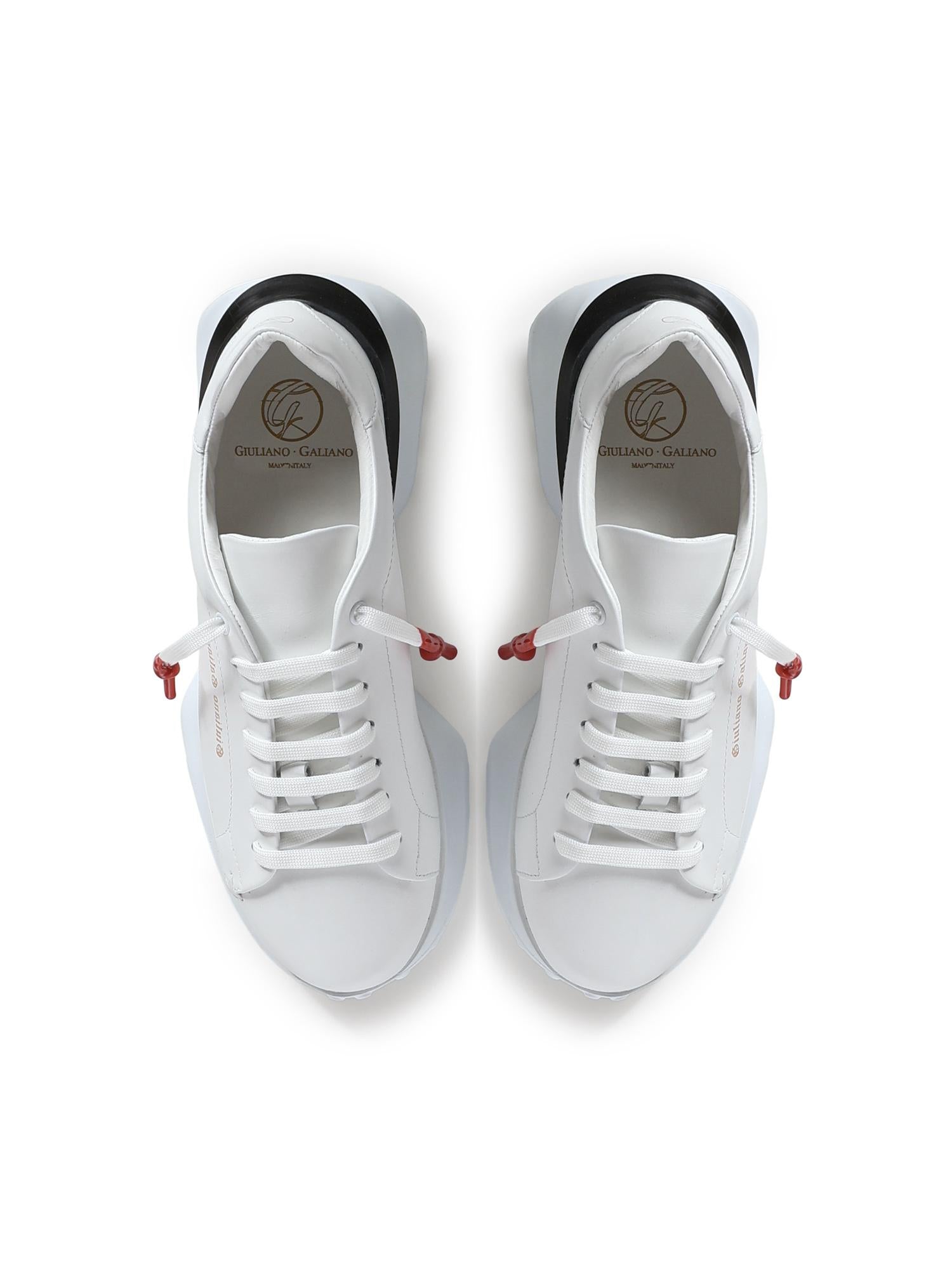 Sneakers Raptor 1 in pelle<BR/> RAPTOR1 NAPPAWHITE GIULIANO GALIANO 
