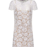 Mini abito in pizzo SS25049S LILAC SELF-PORTRAIT 