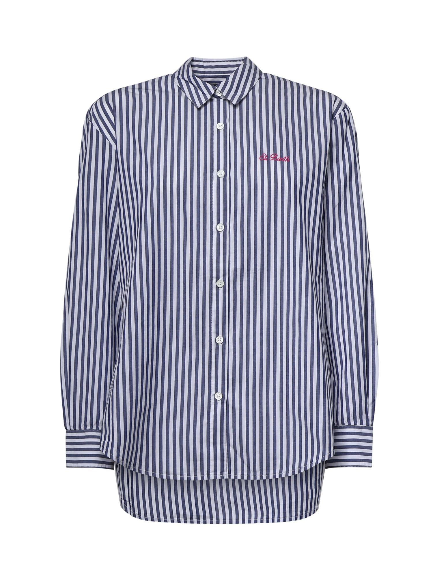 Camicia Brigitte a righe con stampa Labubu in popeline BRIG005 01929L MC2 SAINT BARTH 