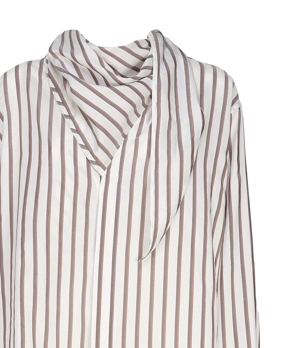 Camicia a righe in seta con collo foulard 748134 V35L09032 BOTTEGA VENETA 