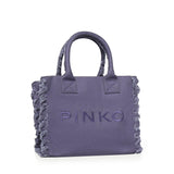 Borsa shopper Beach in canvas con logo 106673 A3A4J05 PINKO 