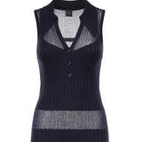 Canotta a polo in maglia a coste 106318 A34BG56 PINKO 