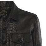 Giubbotto Julius in pelle<BR/> JULIUS CAESAR PITONENERO GIULIANO GALIANO 