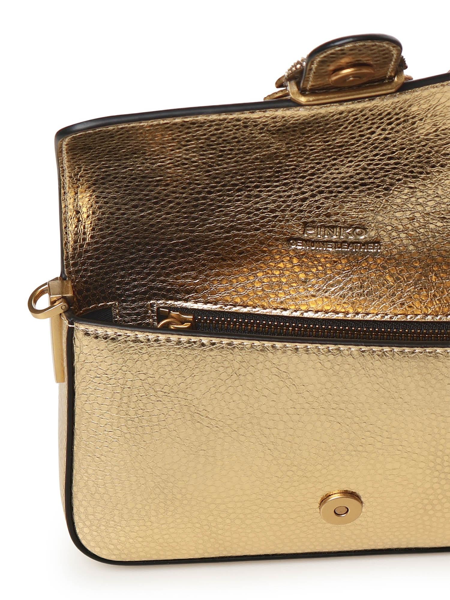 Borsa a spalla baby Love Bag One Slouchy in pelle laminata 105353 A2WDZZLQ PINKO 