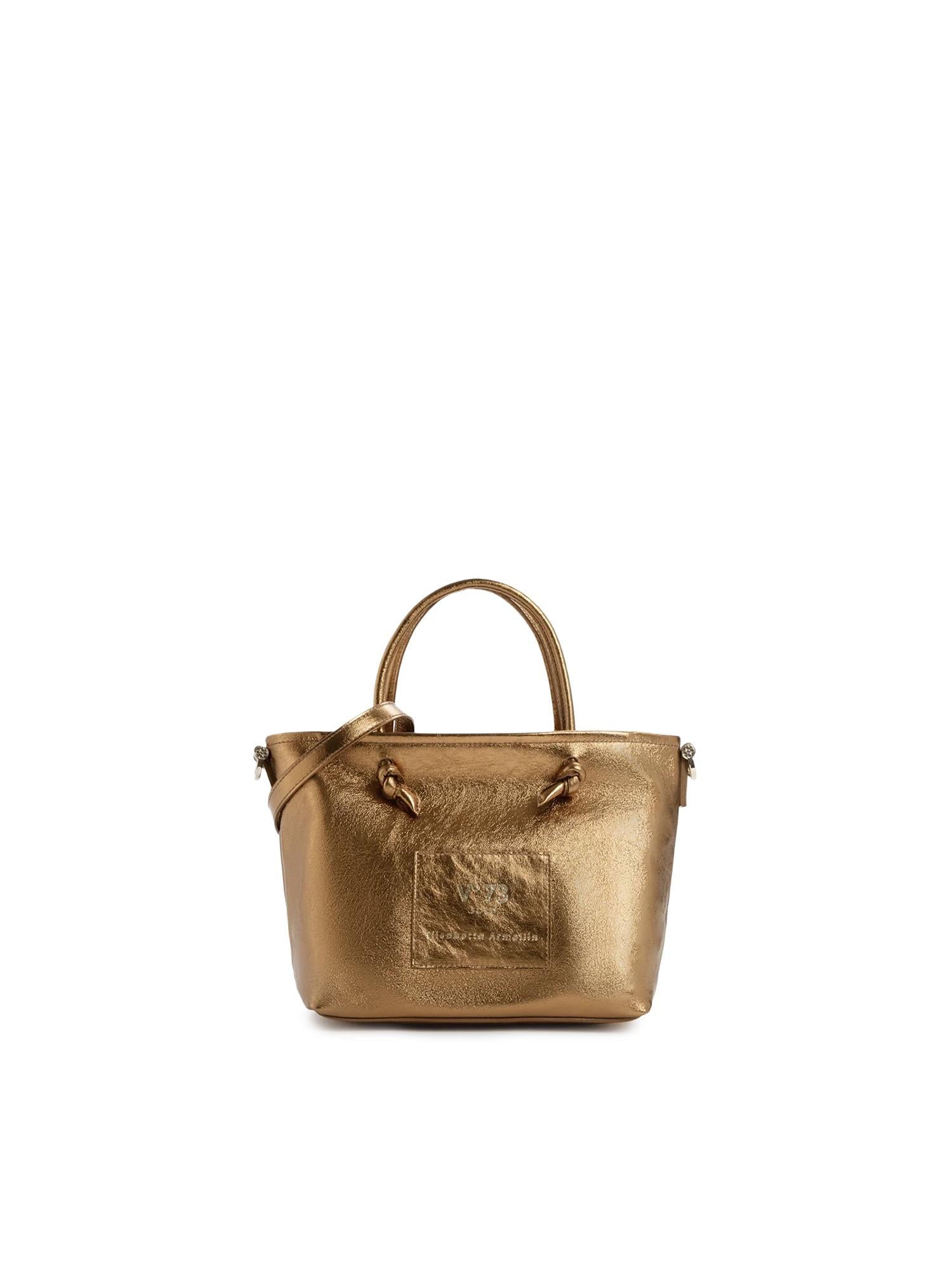 Mini bag in pelle con logo 73BP9VT02 LOLLI POPPOP BRONZE V° 73 