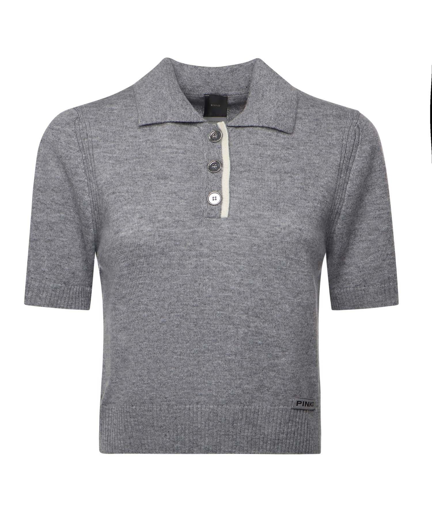 Maglia stile polo con logo 105450 A2Q9II2 PINKO 