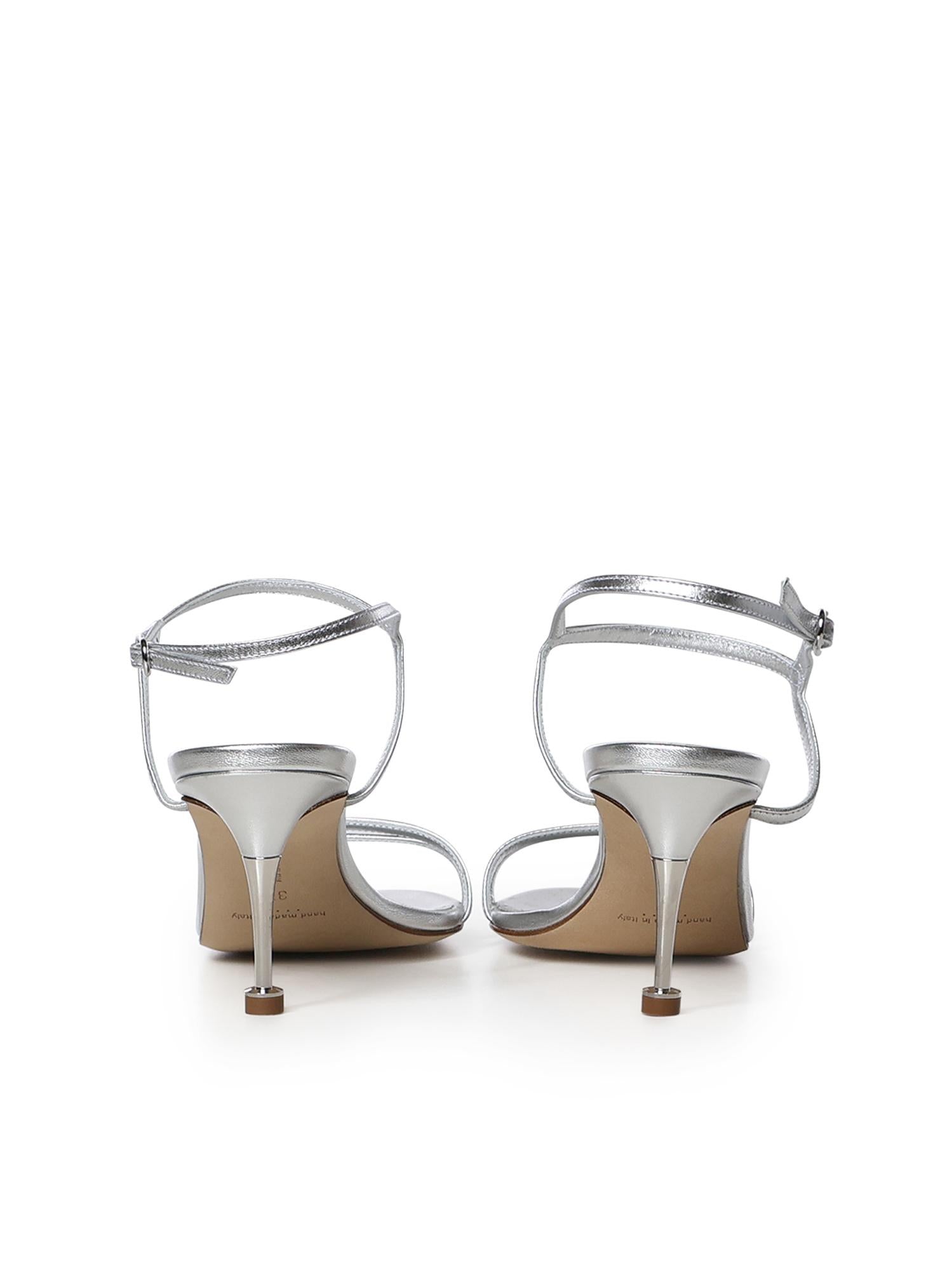Sandali Ciagapla in pelle metallizzata 1263168 0454 MANOLO BLAHNIK 