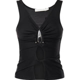 Top Crystal in maglia a coste 25041333 BLACK CHRISTOPHER ESBER 