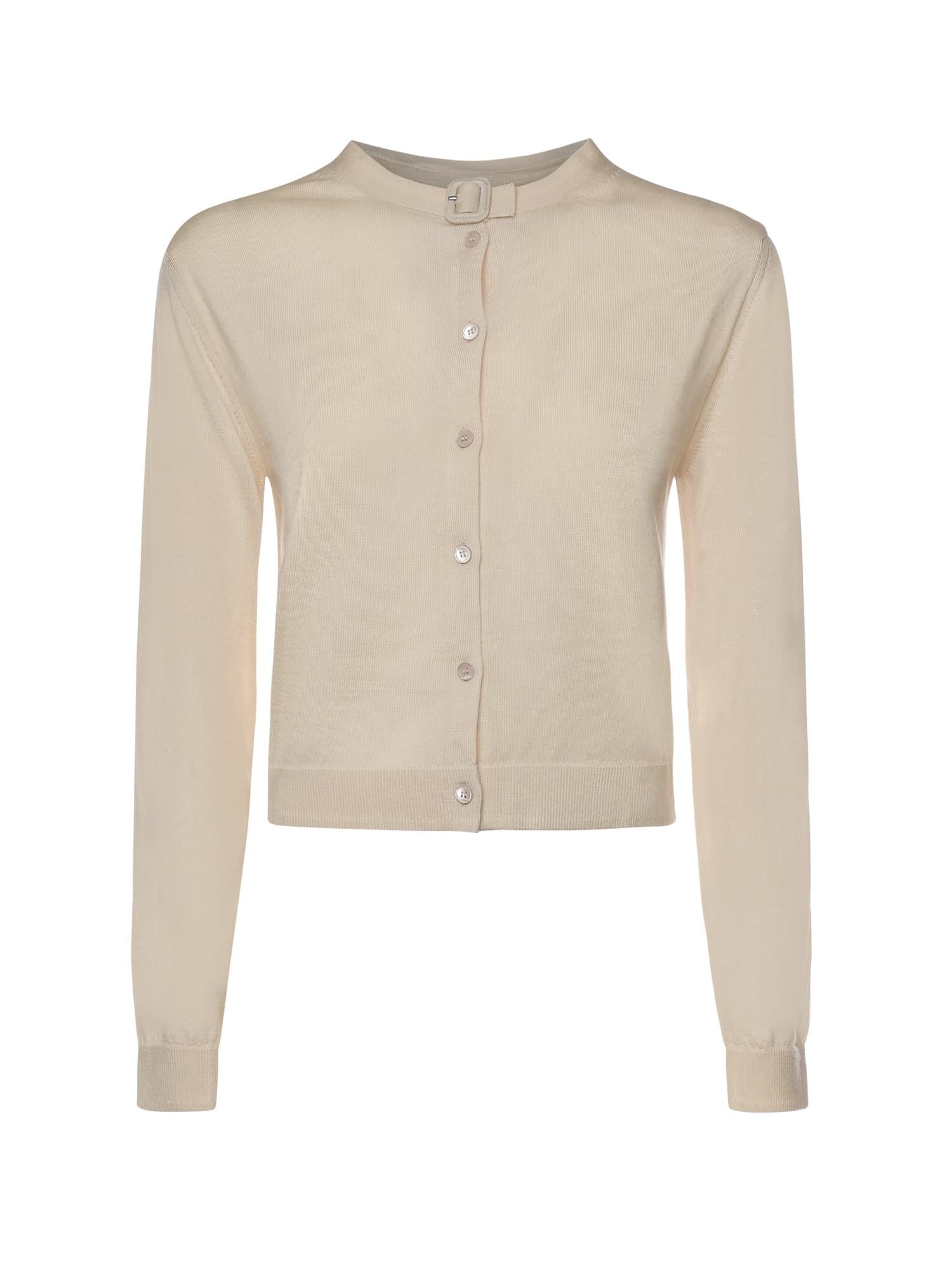Cardigan in lana merino 126MGI045FI0071 1069 COURREGES 